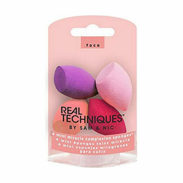 Éponges de maquillage Miracle Complexion Mini Real Techniques 1492 (4 pcs) 4 Pièces Beauté, Ustensiles et accessoires Real Techniques   