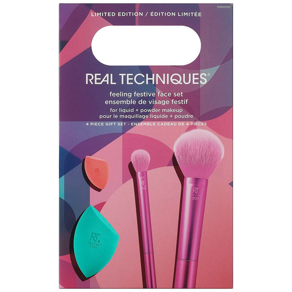 Kit de broche de maquillage Real Techniques Feeling Festive Face 4 Pièces Beauté, Ustensiles et accessoires Real Techniques   