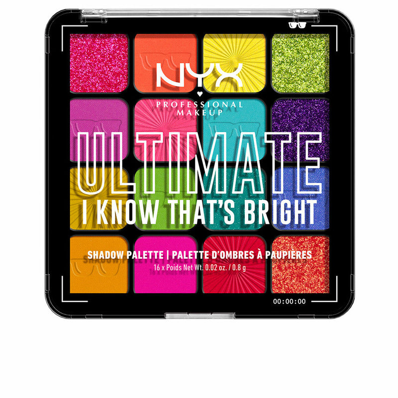 Palette d'ombres à paupières NYX Ultimate #I know that's bright 16 x 0,83 g Beauté, Maquillage NYX   