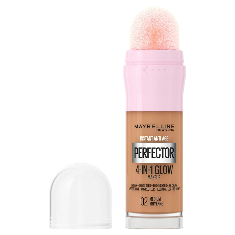 Base de maquillage liquide Maybelline Instant Age Perfector Glow Nº 02 Medium Moyenne 20 ml Beauté, Maquillage Maybelline   