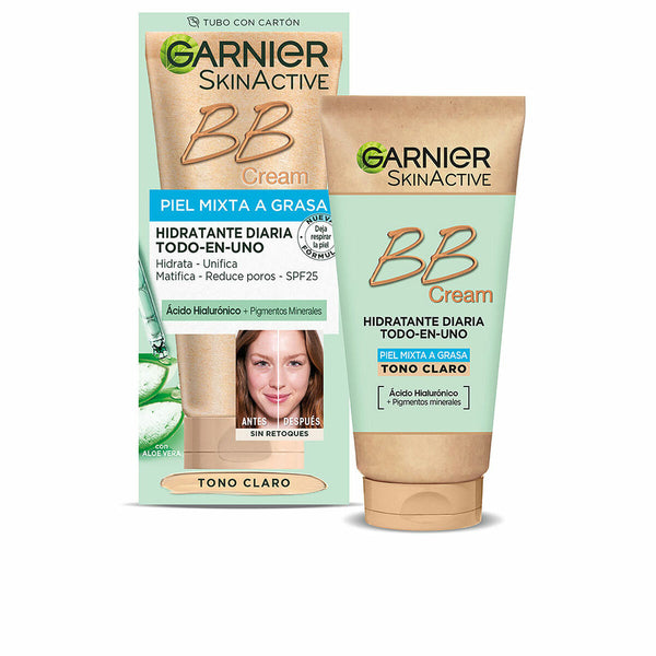 Crème Hydratante avec Couleur Garnier Skinactive Bb Cream Light 50 ml Spf 25 Beauté, Maquillage Garnier   