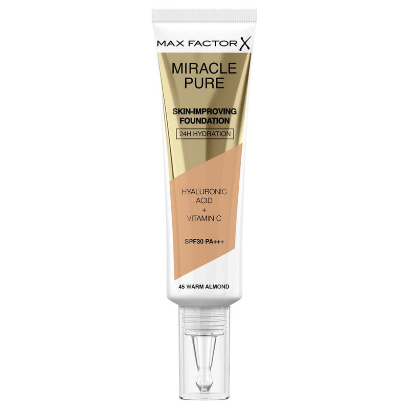 Base de Maquillage Crémeuse Max Factor Miracle Pure Nº 45 Warm almond Spf 30 30 ml Beauté, Maquillage Max Factor   