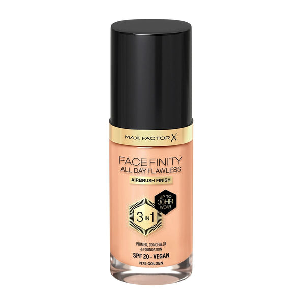 Base de Maquillage Crémeuse Max Factor Facefinity 3-en-1 Spf 20 Nº 75-golden 30 ml Beauté, Maquillage Max Factor   