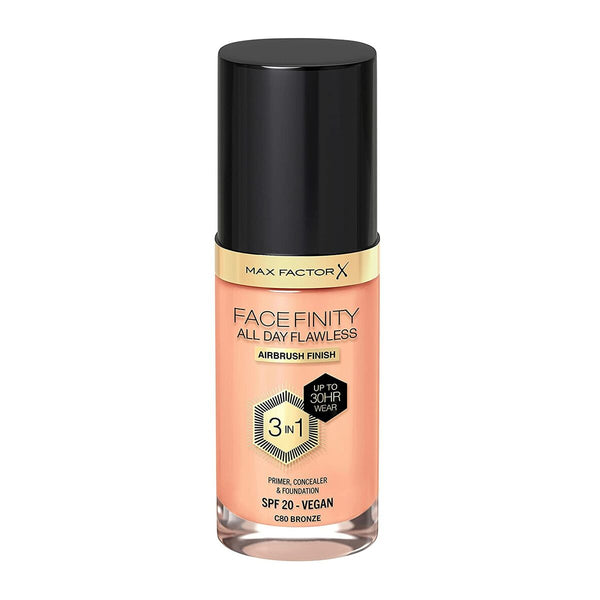 Base de Maquillage Crémeuse Max Factor Facefinity 3-en-1 Spf 20 Nº 80 Bronze 30 ml Beauté, Maquillage Max Factor   