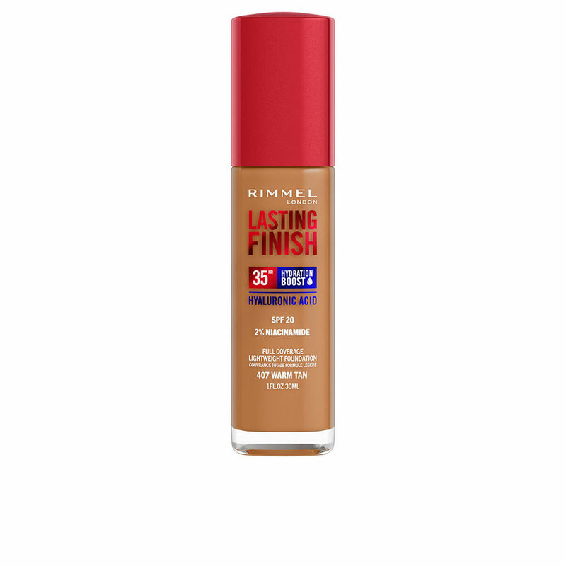 Base de Maquillage Crémeuse Rimmel London Lasting Finish Nº 407 Warm Tan Spf 20 30 ml Beauté, Maquillage Rimmel London   