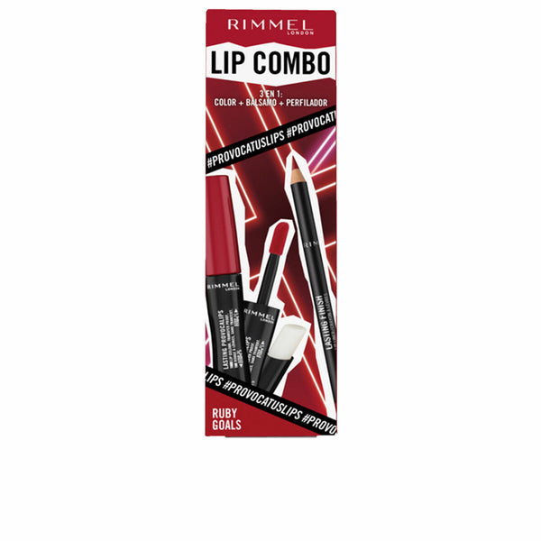 Set de Maquillage Rimmel London Lip Combo 3 Pièces Ruby Goals Beauté, Maquillage Rimmel London   