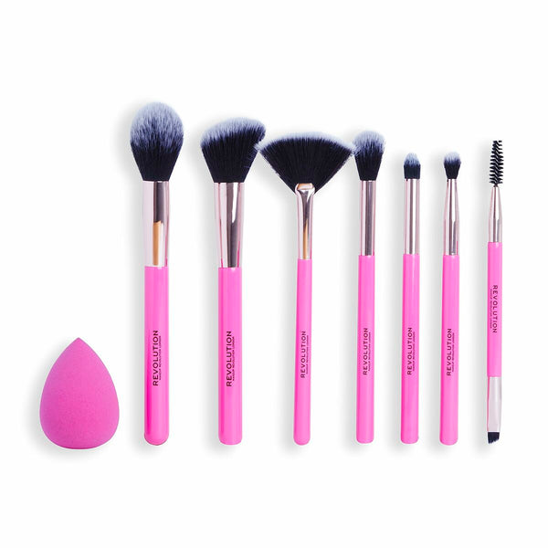 Kit de broche de maquillage Revolution Make Up The Brush Edit Rose 8 Pièces Beauté, Ustensiles et accessoires Revolution Make Up   