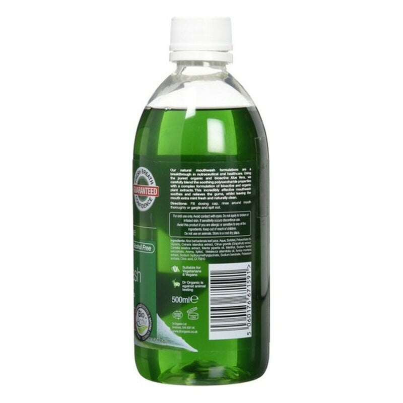 Bain de Bouche Dr.Organic Aloe Vera 500 ml Santé et toilette intime, Soins bucco-dentaires Dr.Organic   