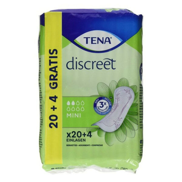 Compresses pour Incontinence Discreet Mini Tena (24 uds) Santé et toilette intime, Hygiène intime Tena   