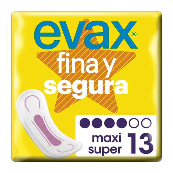 Compresses Maxi sans Ailes FINA & SEGURA Evax Segura 13 Unités Santé et toilette intime, Hygiène intime Evax   