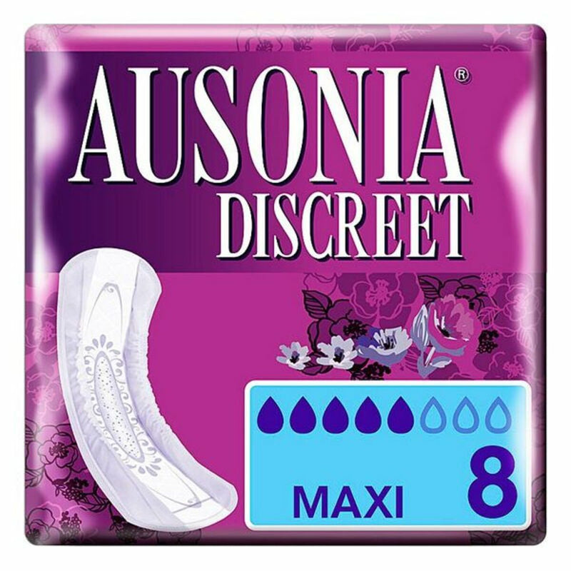 Compresses pour Incontinence DISCREET mAXI Ausonia Discreet (8 uds) 8 Unités Santé et toilette intime, Hygiène intime Ausonia   