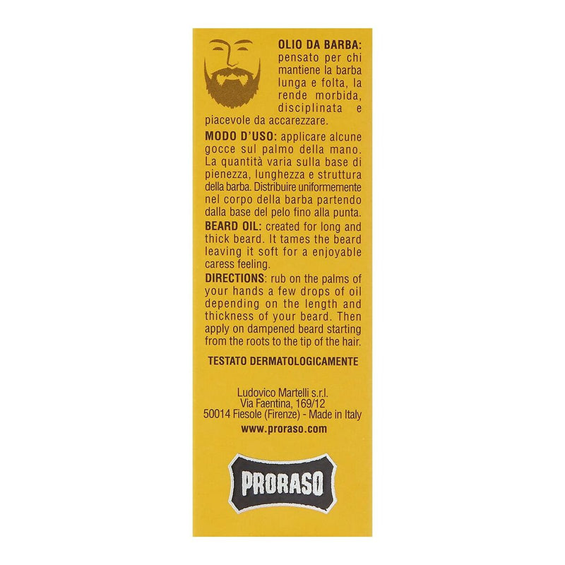 Huile pour barbe Proraso Beard Oil 30 ml Beauté, Rasage et épilation Proraso   