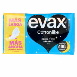 Compresses avec Ailes pour la Nuit Evax Cottonlike (18 uds) Santé et toilette intime, Hygiène intime Evax   