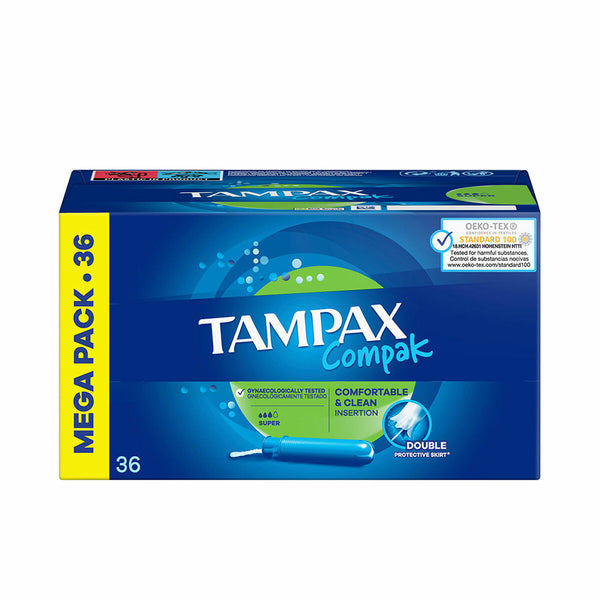 Tampons Super Tampax Compak 36 Unités Santé et toilette intime, Hygiène intime Tampax   