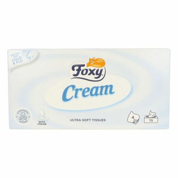 Mouchoirs en Papier Facial Cream Foxy Peaux sensibles (75 uds) Maison et cuisine, Soins et nettoyage de la maison Foxy   