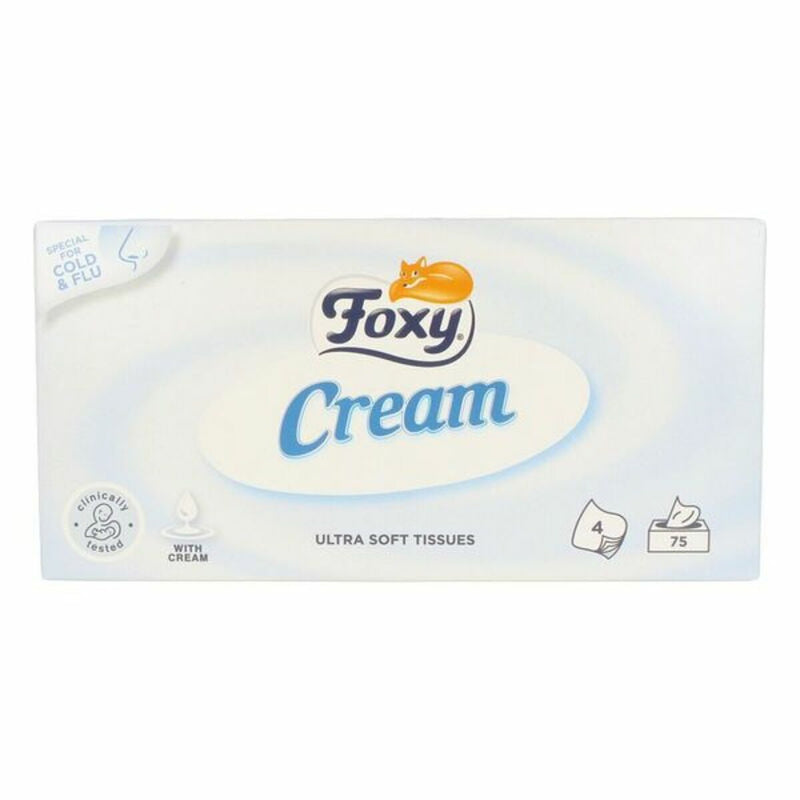 Mouchoirs en Papier Facial Cream Foxy Peaux sensibles (75 uds) Maison et cuisine, Soins et nettoyage de la maison Foxy   