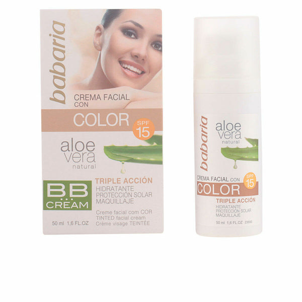 Crème Hydratante avec Couleur Babaria Spf 15 Aloe Vera (50 ml) Beauté, Maquillage Babaria   