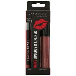 Set de Maquillage Magic Studio Matte Lipgloss & Lipliner (2 pcs) Beauté, Maquillage Magic Studio   