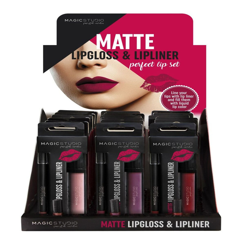 Set de Maquillage Magic Studio Matte Lipgloss & Lipliner (2 pcs) Beauté, Maquillage Magic Studio   