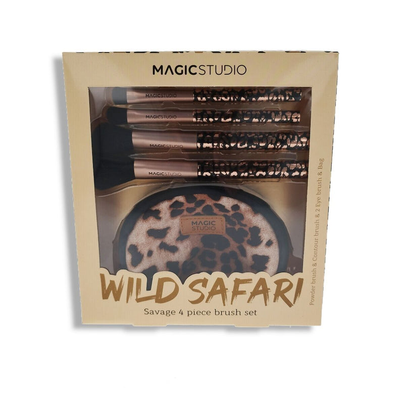 Kit de broche de maquillage Magic Studio Wild Safari Savage 4 Pièces Beauté, Ustensiles et accessoires Magic Studio   