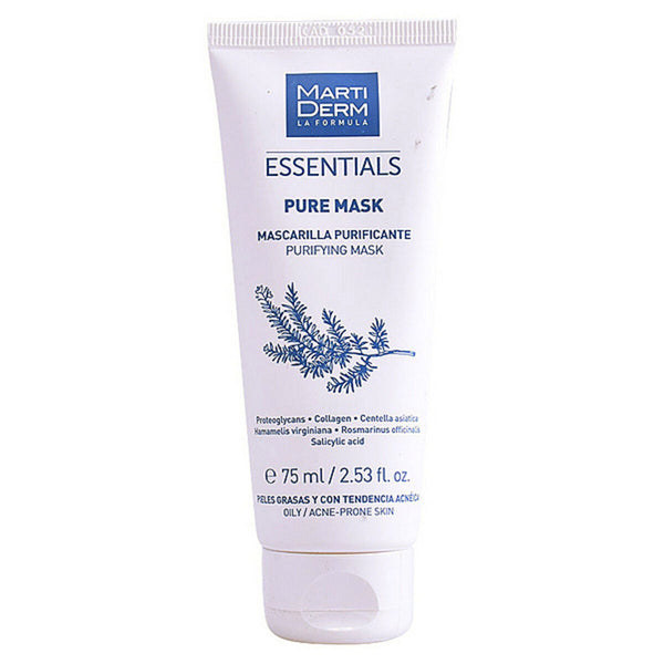 Reinigende Gesichtsmaske Essentials Martiderm Puremask Oily (75 ml) Reinigungsmaske Weiß (1 Stück)