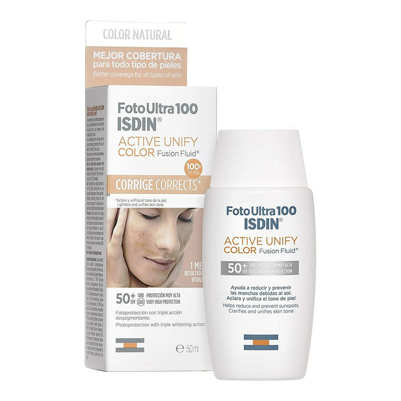 Crème Solaire Avec Couleur Isdin Foto Ultra Active Unify SPF 50+ 50 ml Beauté, Soins de la peau Isdin   