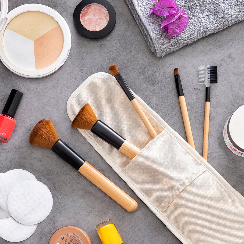 Ensemble de Pinceaux de Maquillage en Bois avec Trousse Miset InnovaGoods 5 Unités Beauté, Ustensiles et accessoires InnovaGoods   