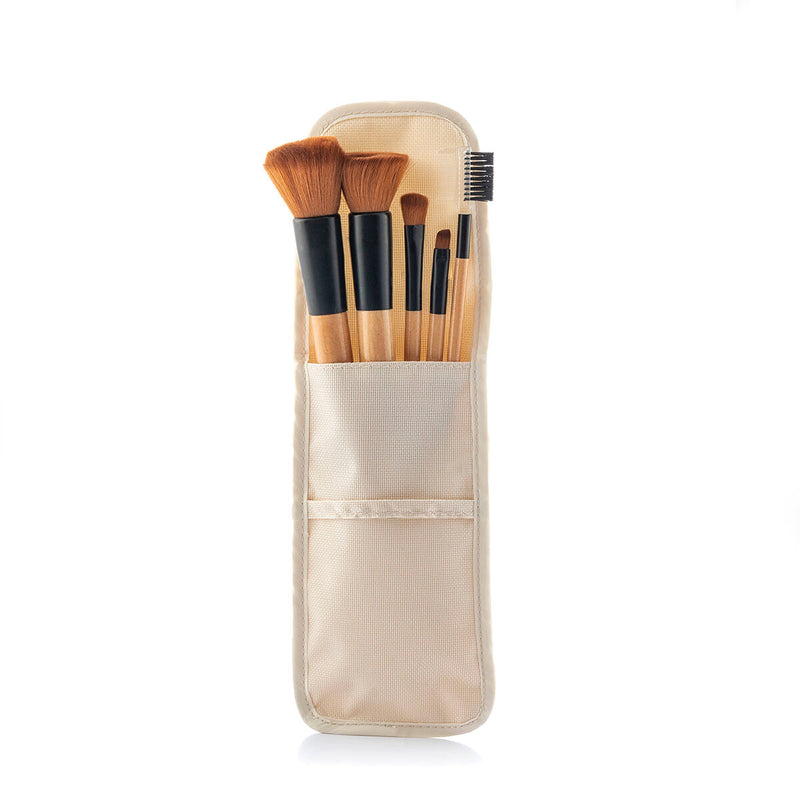 Ensemble de Pinceaux de Maquillage en Bois avec Trousse Miset InnovaGoods 5 Unités Beauté, Ustensiles et accessoires InnovaGoods   